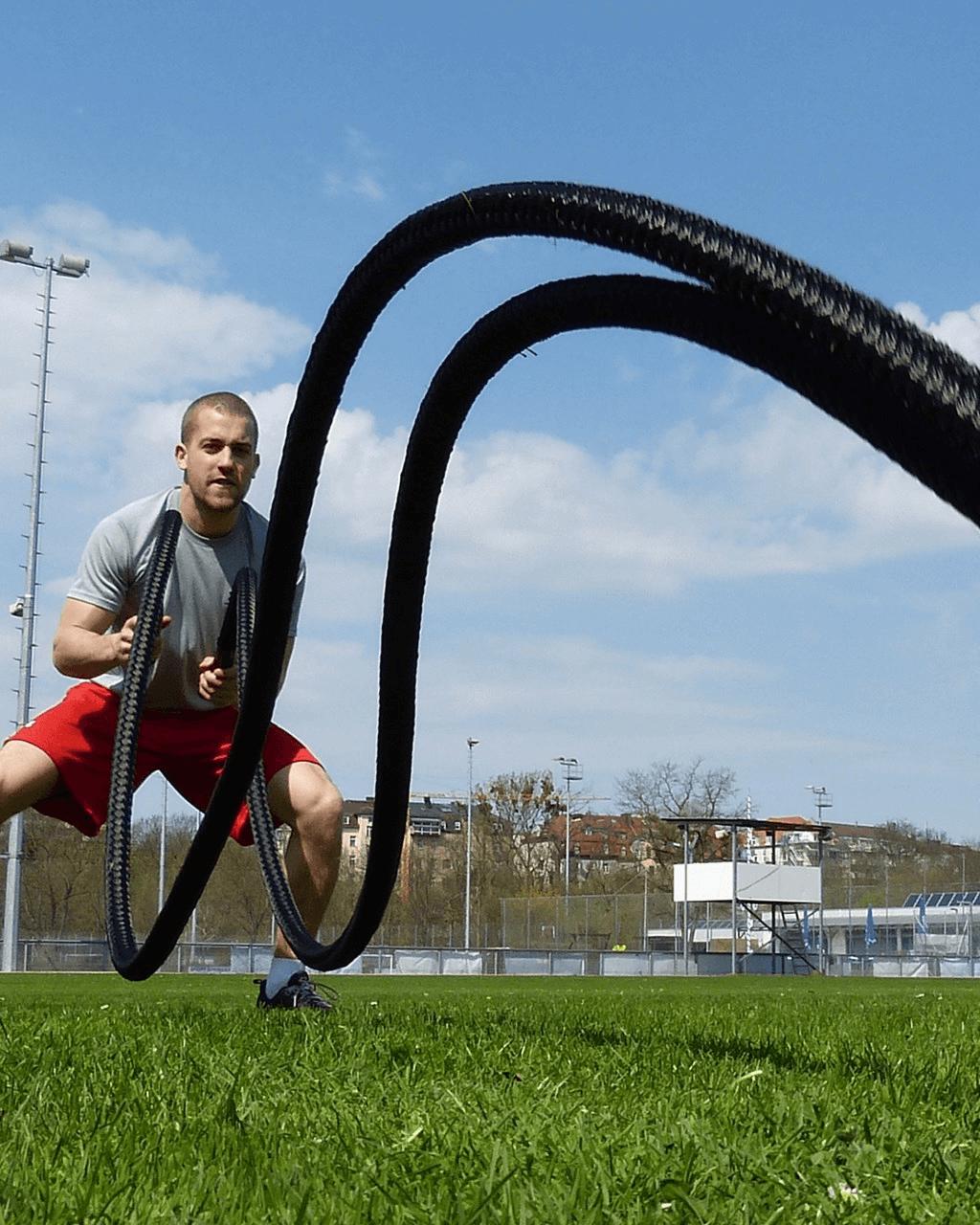 aerobis Blackthorn Battle Rope Fitness Training Schwung-Seil inkl Seilschutz 