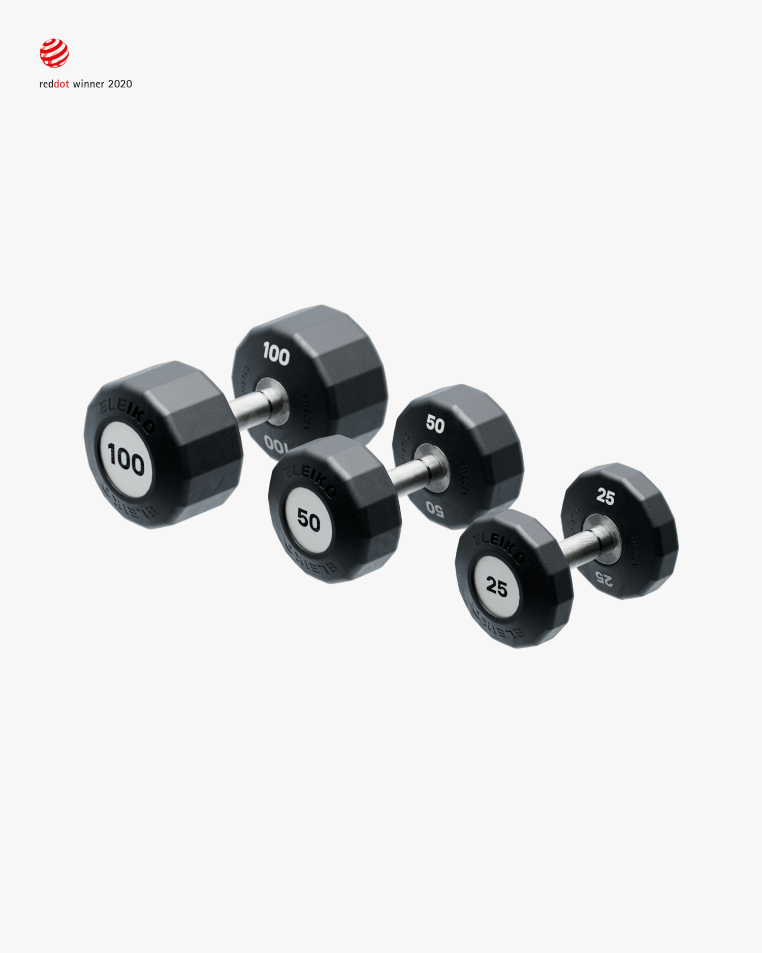 Evo Dumbbell Rotating, 50 lbs Eleiko
