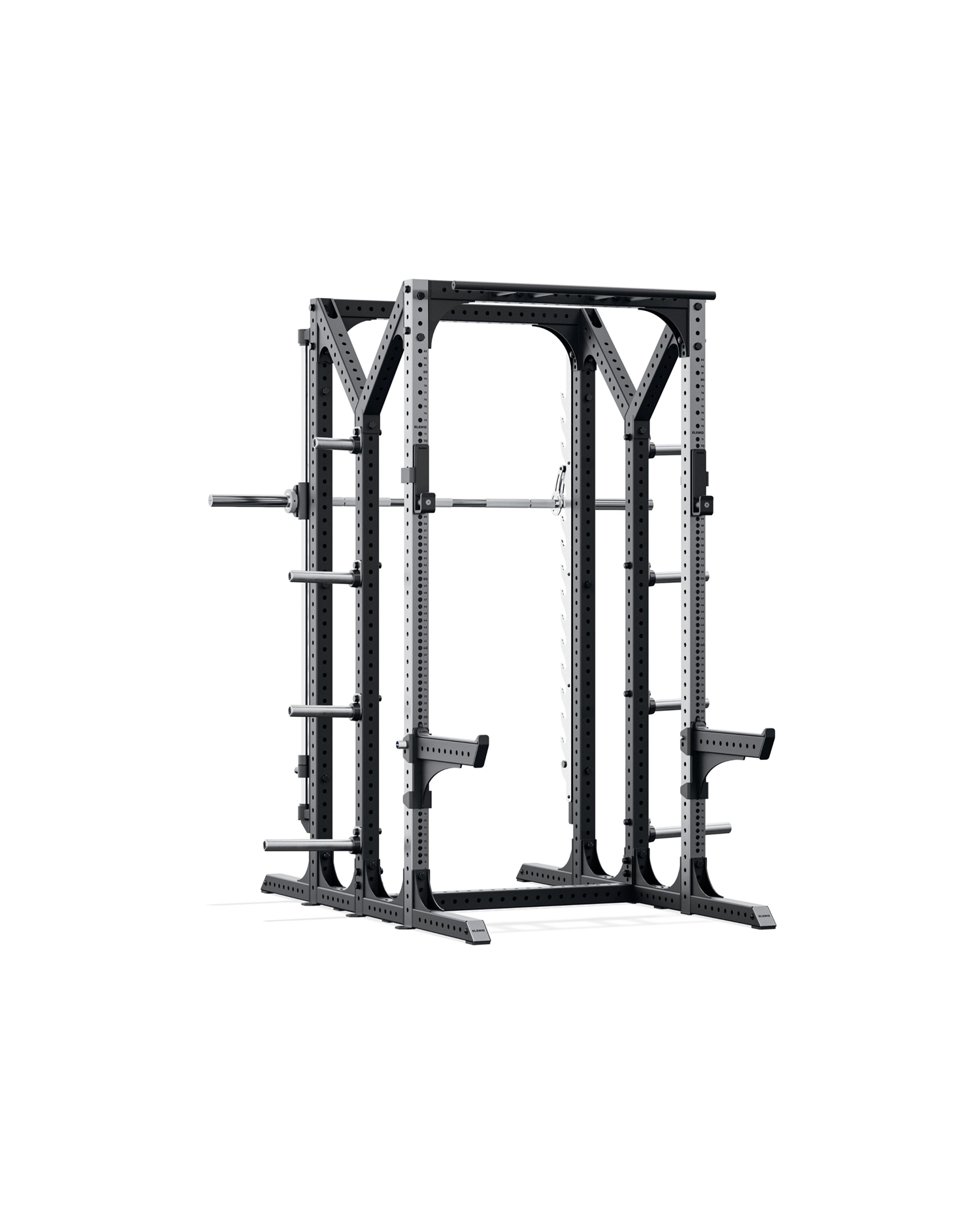 Khung Gánh Tạ Bán Phần Đa Năng Eleiko Prestera Double Half Rack W Smith Attachment - Stainless/Black